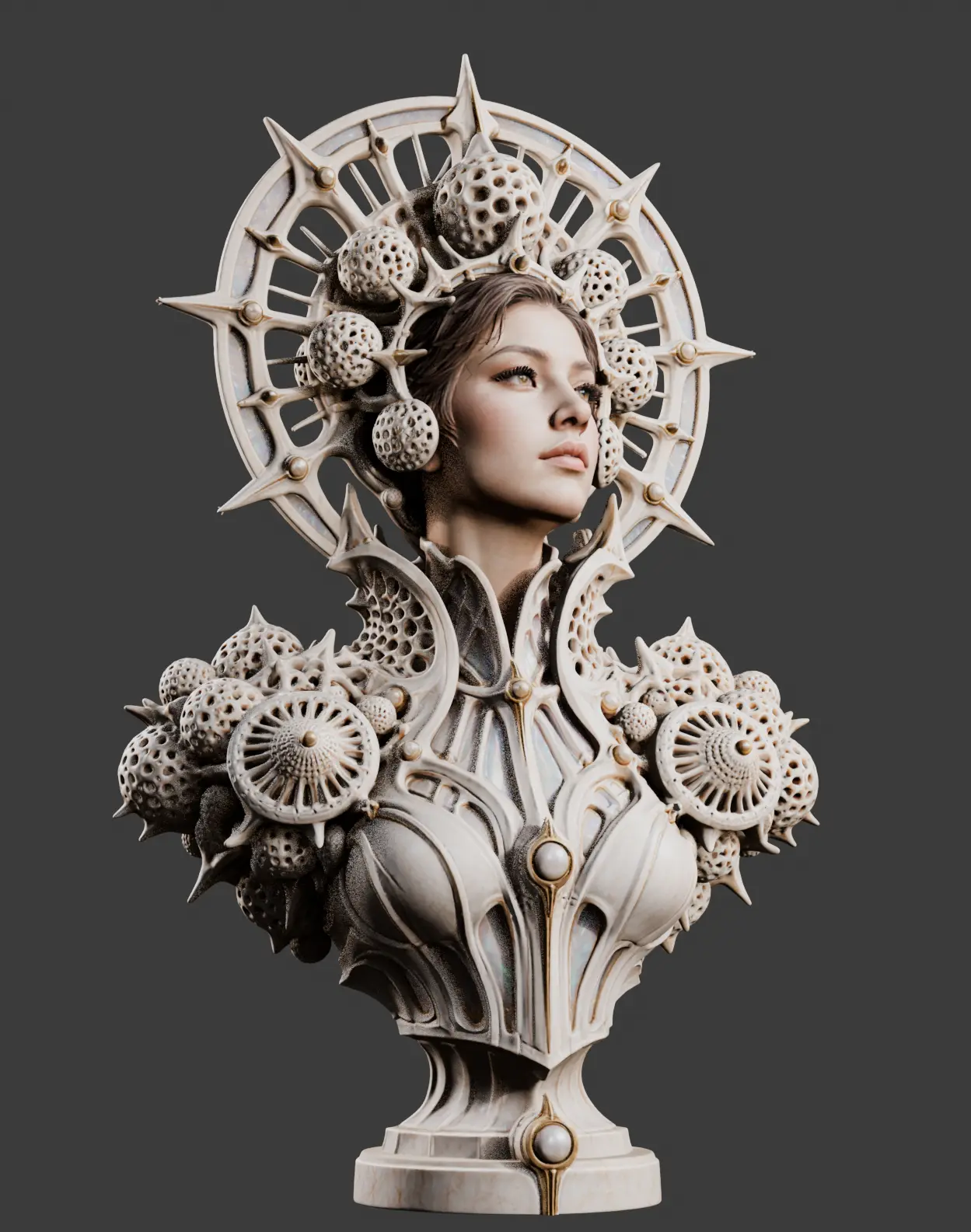 放散虫の3Dモデル正面