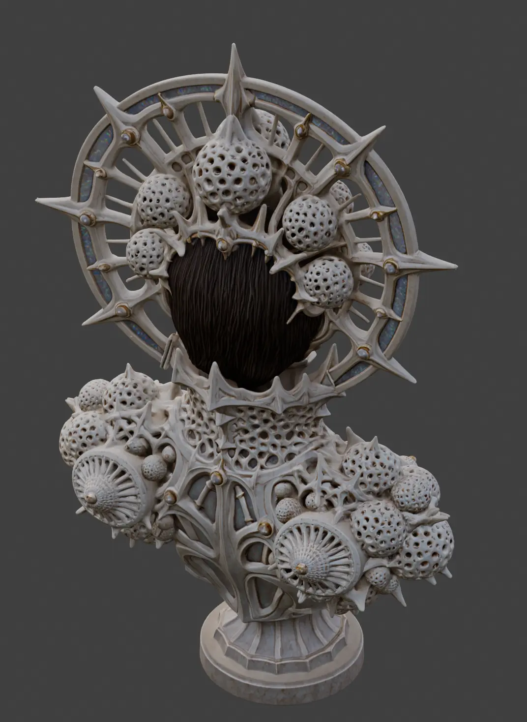 放散虫の3Dモデル背面