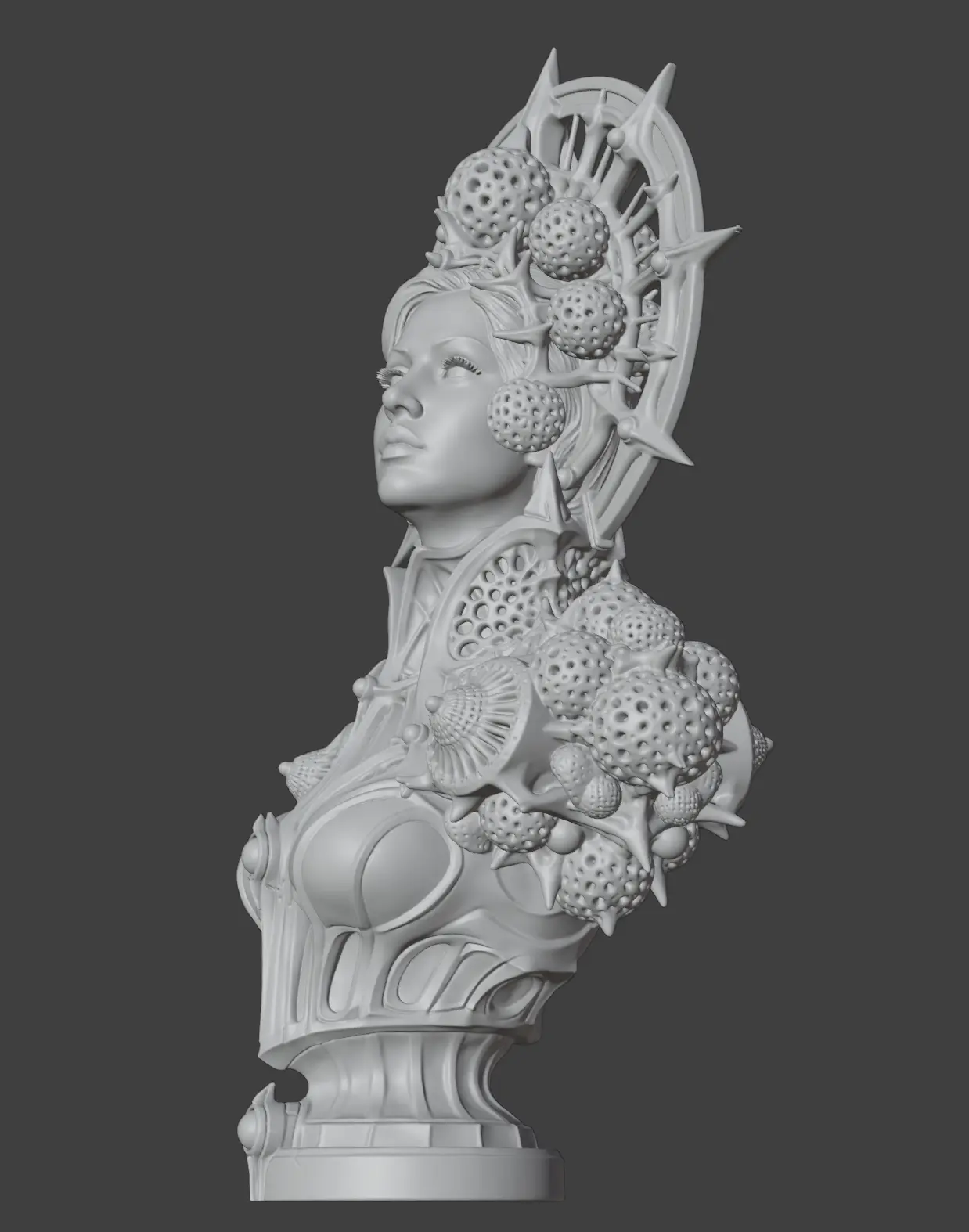 放散虫の3Dモデル側面